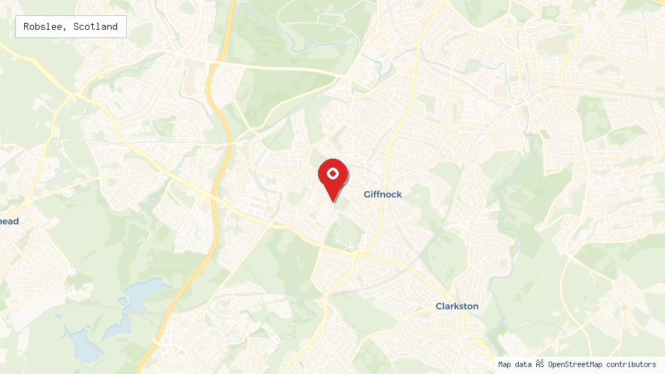 Street map of Robslee, Scotland with location pin