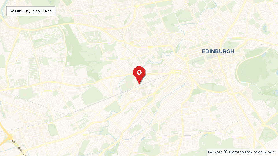 Street map of Roseburn, Scotland with location pin