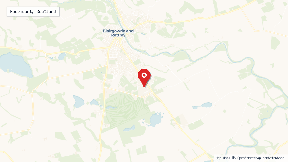 Street map of Rosemount, Scotland with location pin