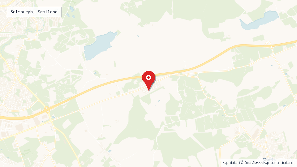 Street map of Salsburgh, Scotland with location pin