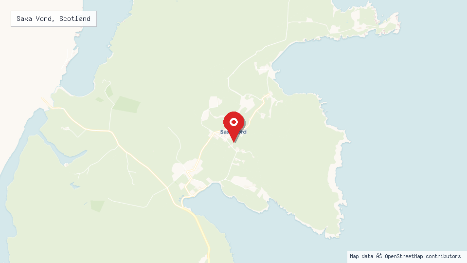 Street map of Saxa Vord, Scotland with location pin