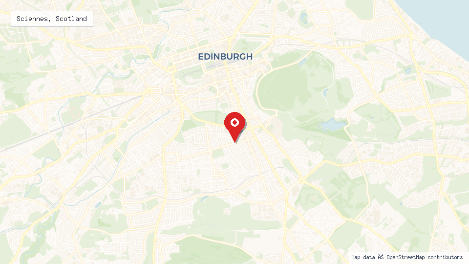 Street map of Sciennes, Scotland with location pin