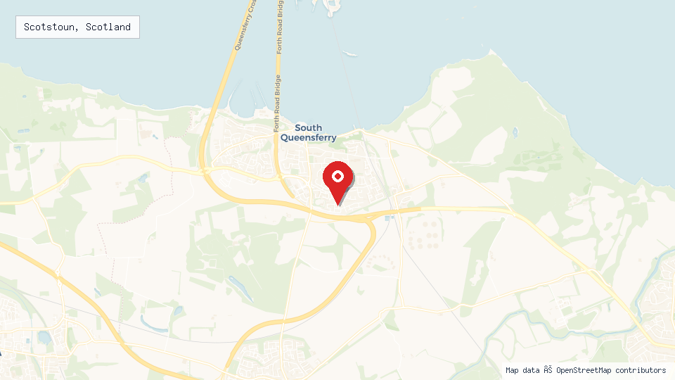 Street map of Scotstoun, Scotland with location pin
