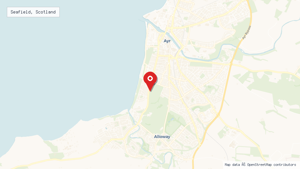 Street map of Seafield, Scotland with location pin