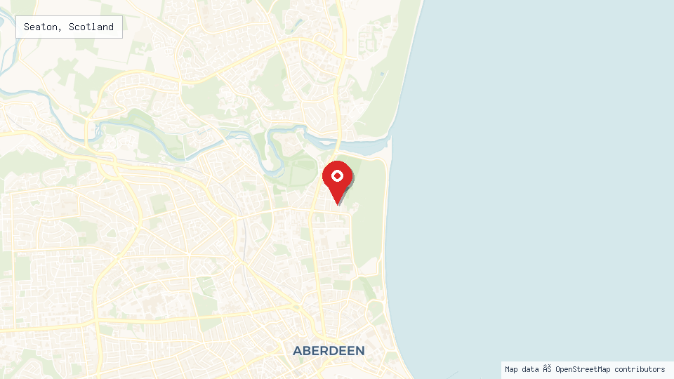 Street map of Seaton, Scotland with location pin