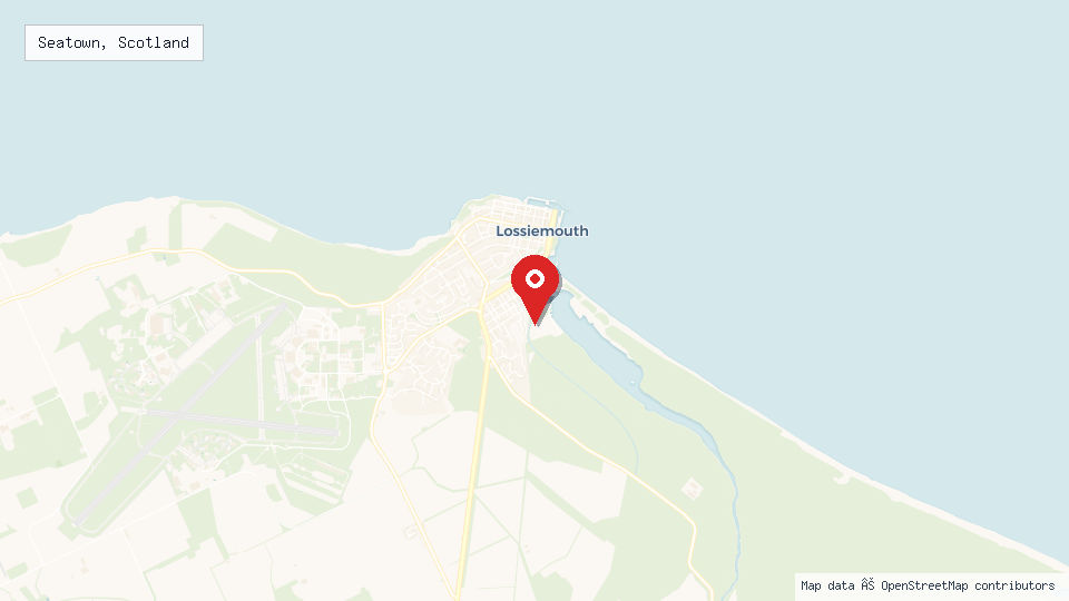 Street map of Seatown, Scotland with location pin