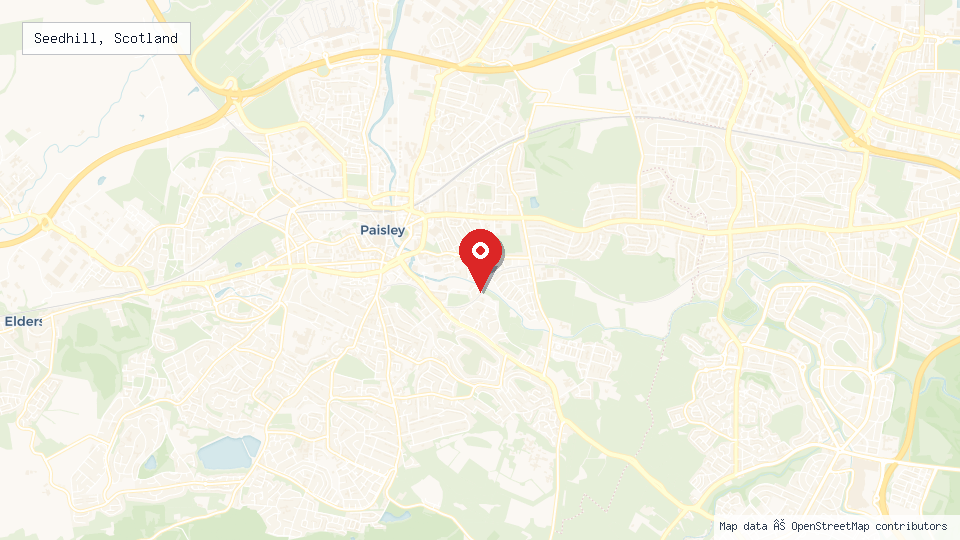Street map of Seedhill, Scotland with location pin