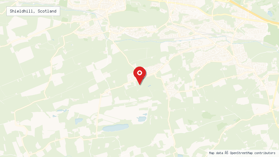Street map of Shieldhill, Scotland with location pin