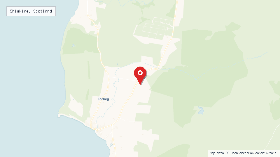 Street map of Shiskine, Scotland with location pin