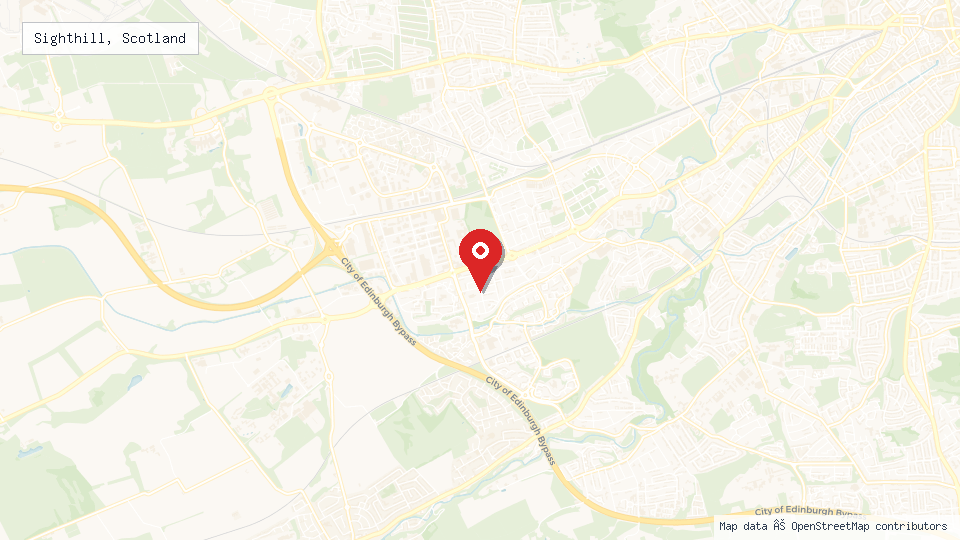 Street map of Sighthill, Scotland with location pin