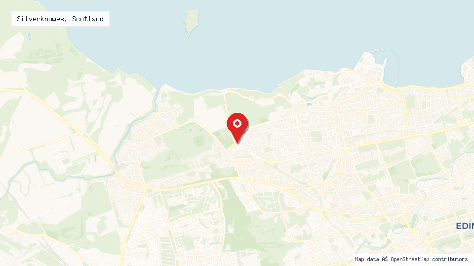Street map of Silverknowes, Scotland with location pin