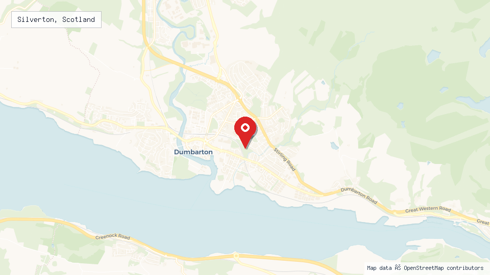 Street map of Silverton, Scotland with location pin