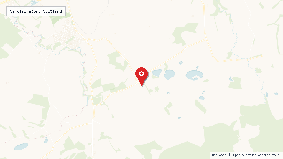Street map of Sinclairston, Scotland with location pin