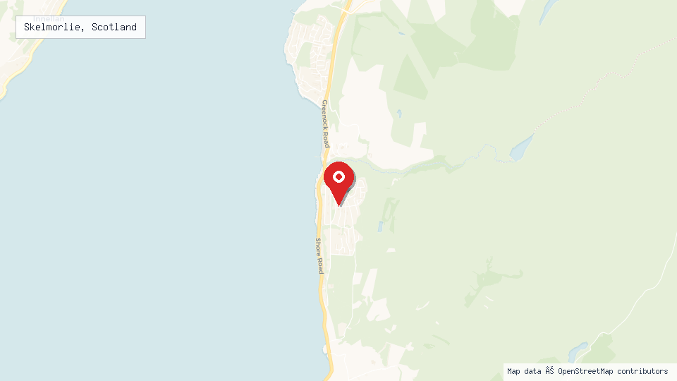 Street map of Skelmorlie, Scotland with location pin