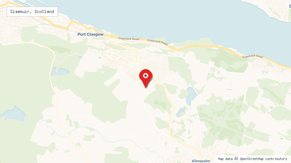 Street map of Slaemuir, Scotland with location pin