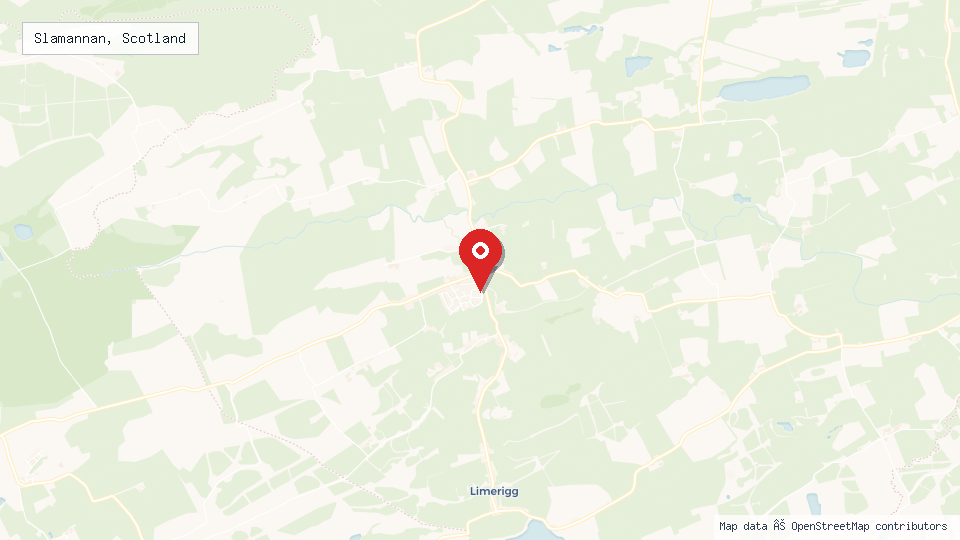 Street map of Slamannan, Scotland with location pin