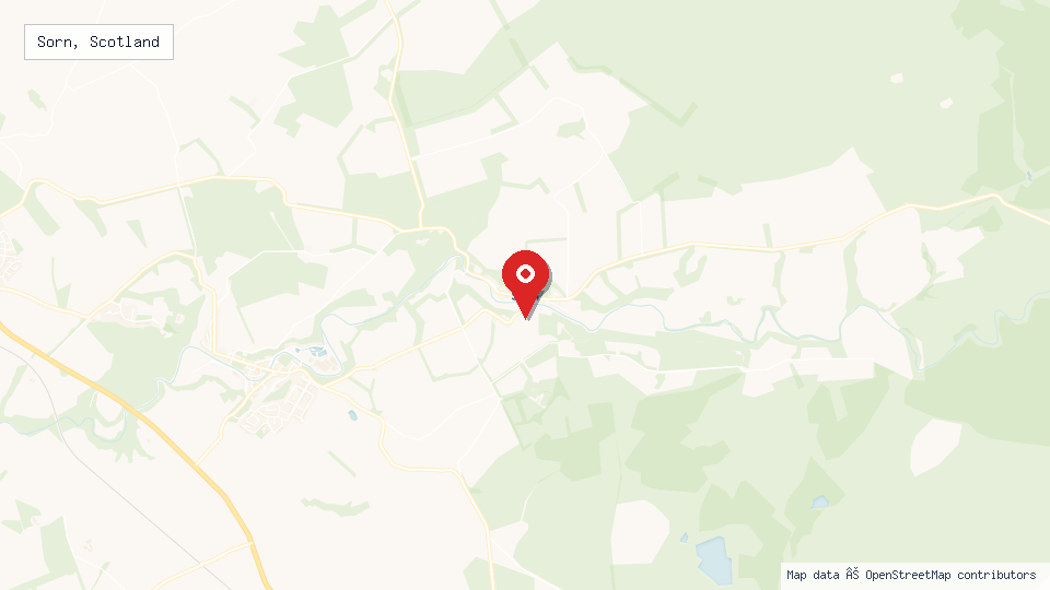 Street map of Sorn, Scotland with location pin