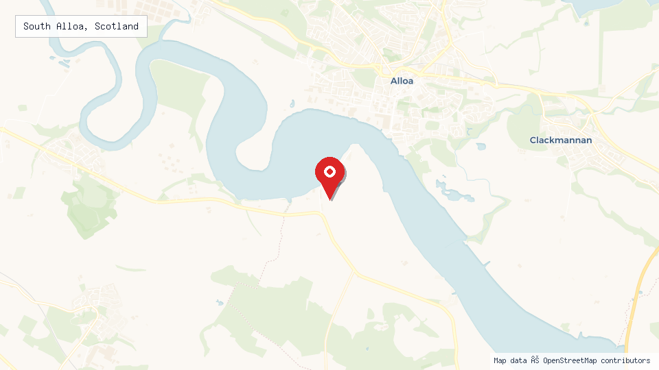 Street map of South Alloa, Scotland with location pin