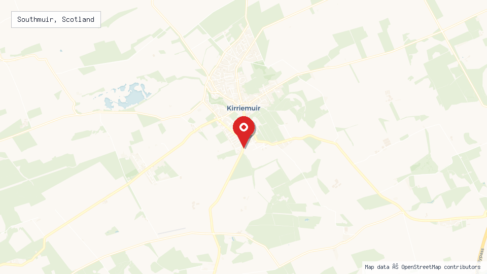 Street map of Southmuir, Scotland with location pin