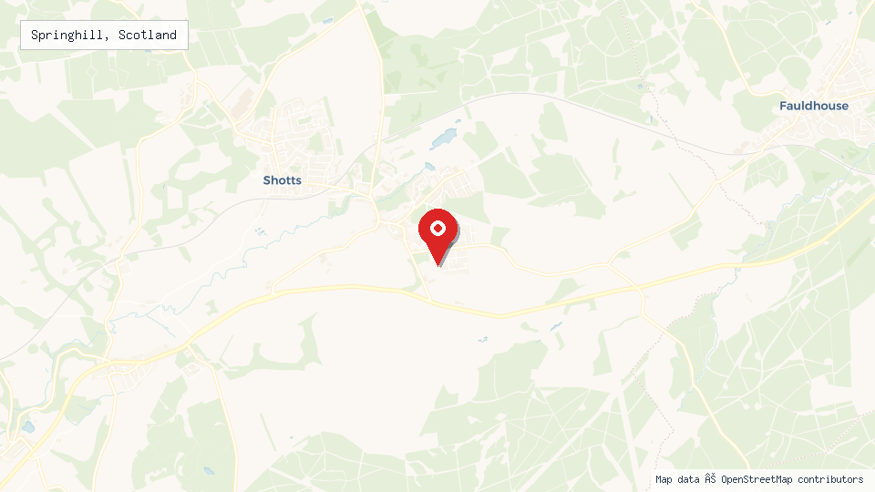 Street map of Springhill, Scotland with location pin