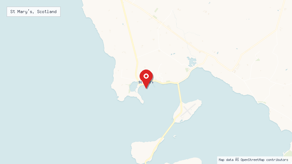 Street map of St Mary's, Scotland with location pin