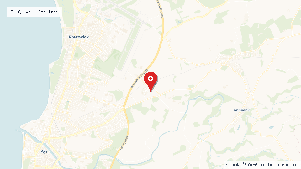 Street map of St Quivox, Scotland with location pin