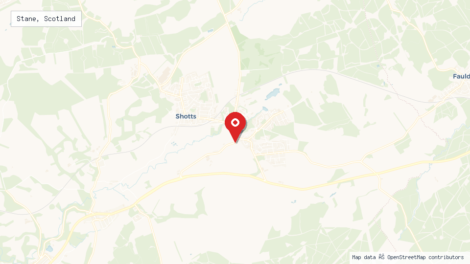 Street map of Stane, Scotland with location pin