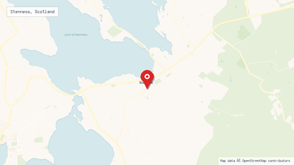 Street map of Stenness, Scotland with location pin