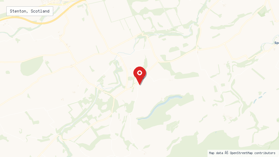 Street map of Stenton, Scotland with location pin