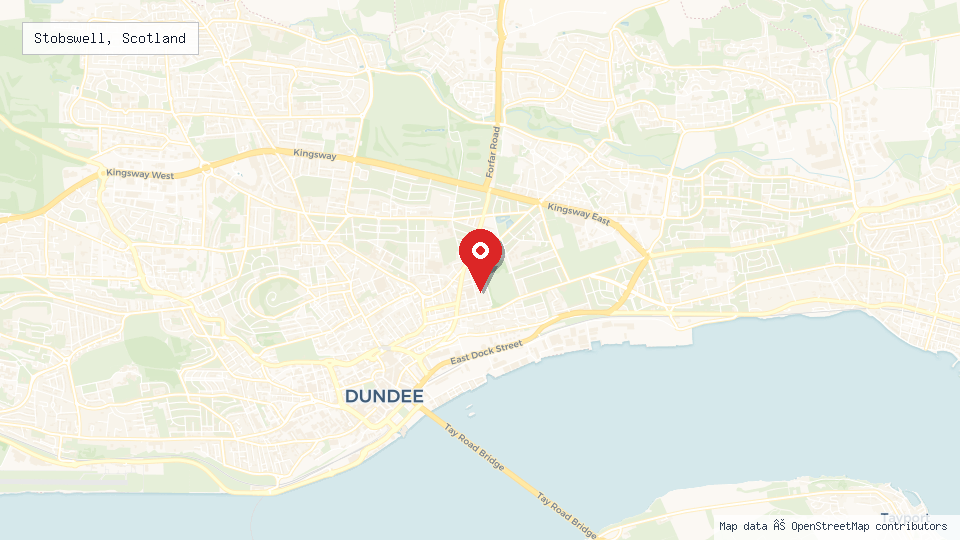 Street map of Stobswell, Scotland with location pin