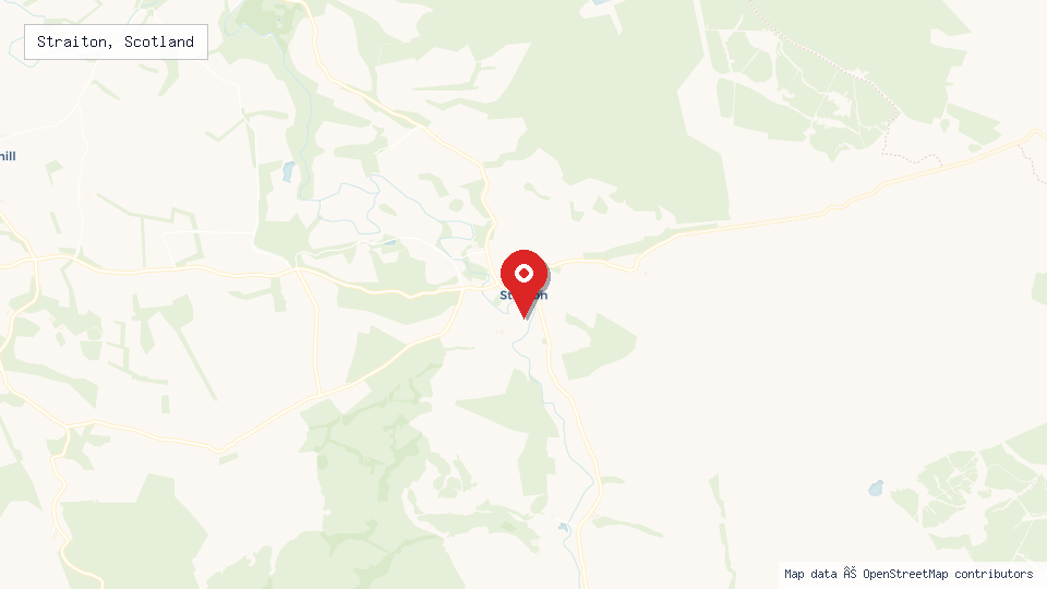 Street map of Straiton, Scotland with location pin