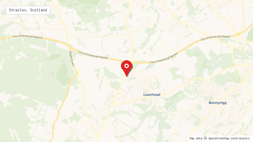 Street map of Straiton, Scotland with location pin