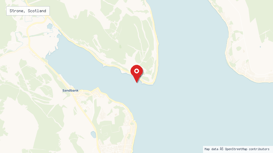 Street map of Strone, Scotland with location pin