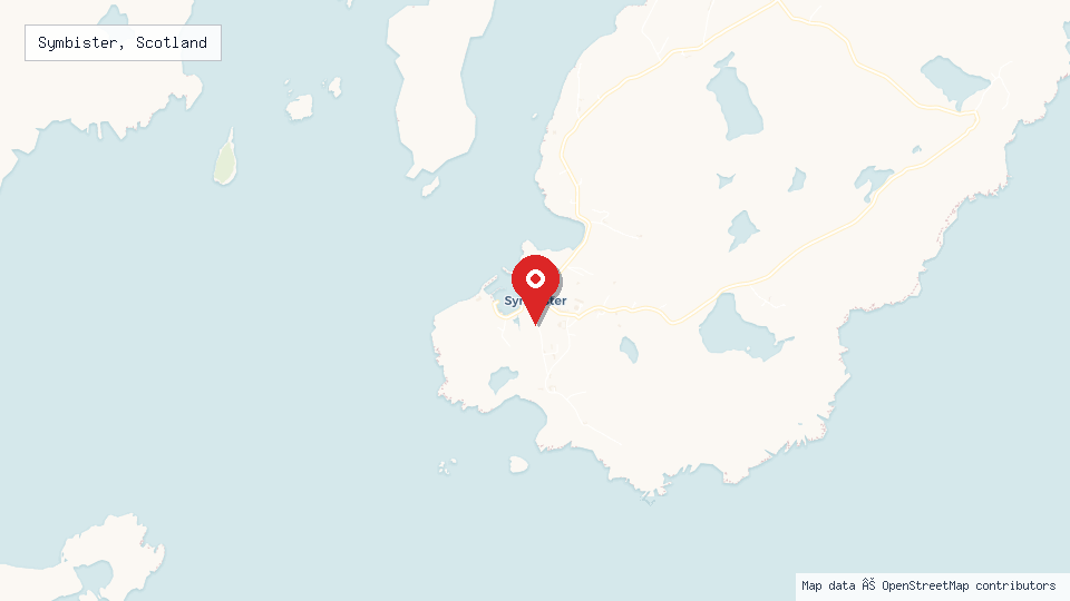 Street map of Symbister, Scotland with location pin