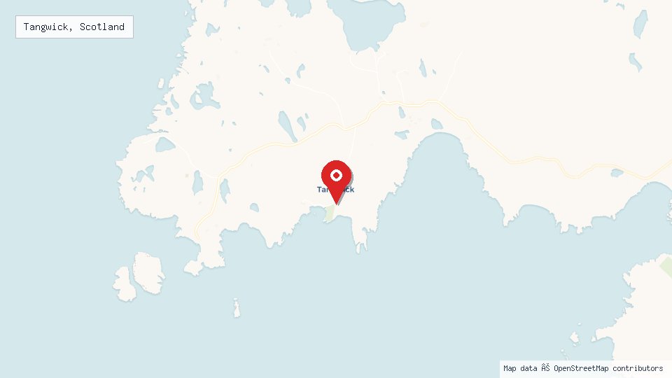 Street map of Tangwick, Scotland with location pin