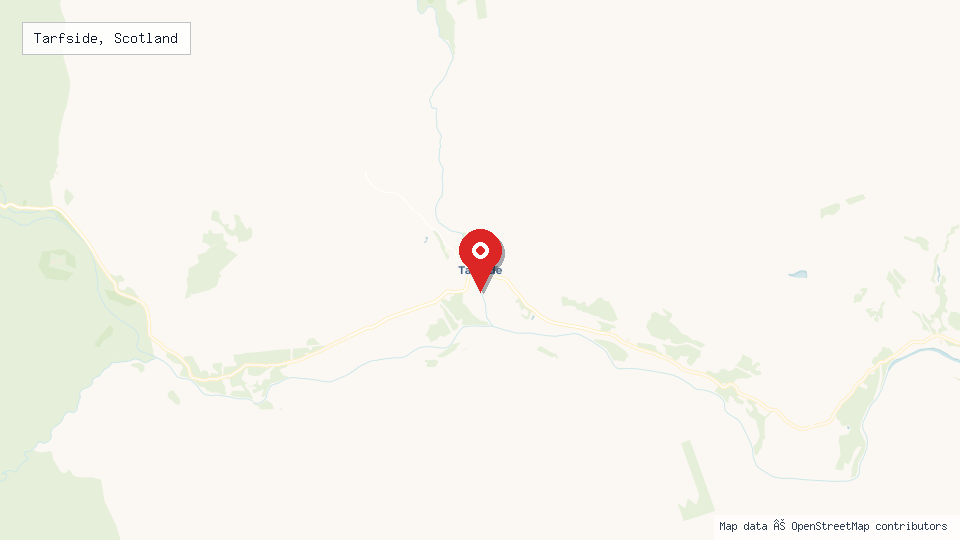 Street map of Tarfside, Scotland with location pin