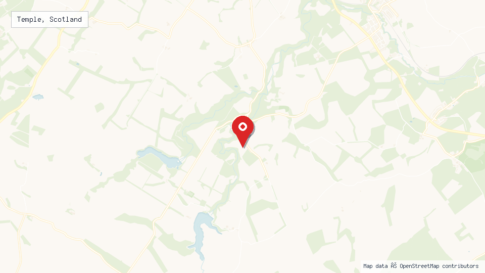 Street map of Temple, Scotland with location pin