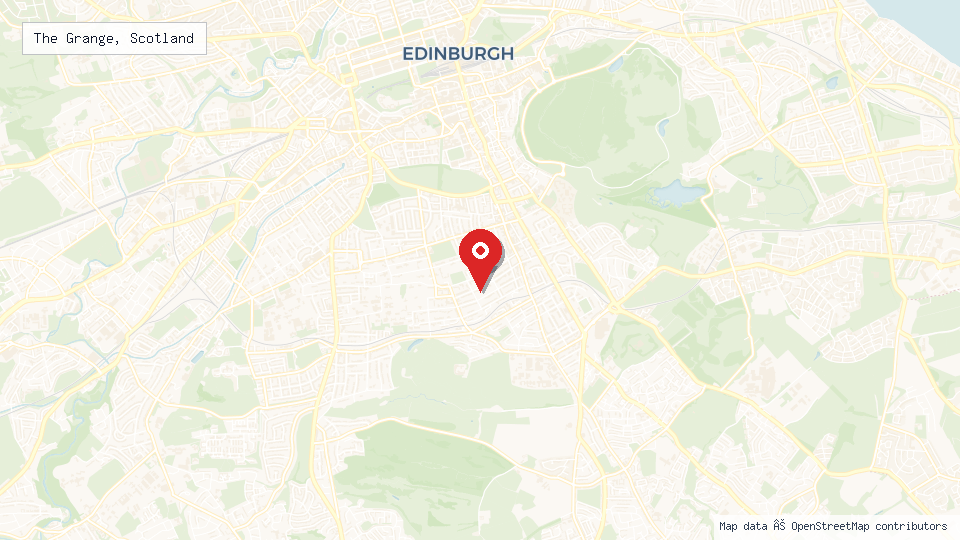 Street map of The Grange, Scotland with location pin