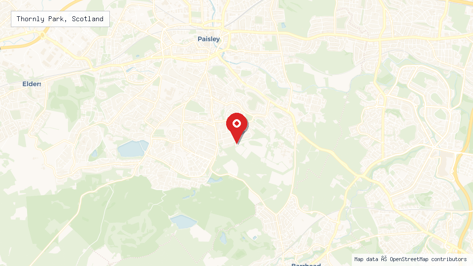Street map of Thornly Park, Scotland with location pin
