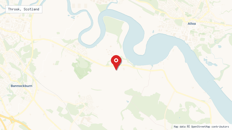 Street map of Throsk, Scotland with location pin