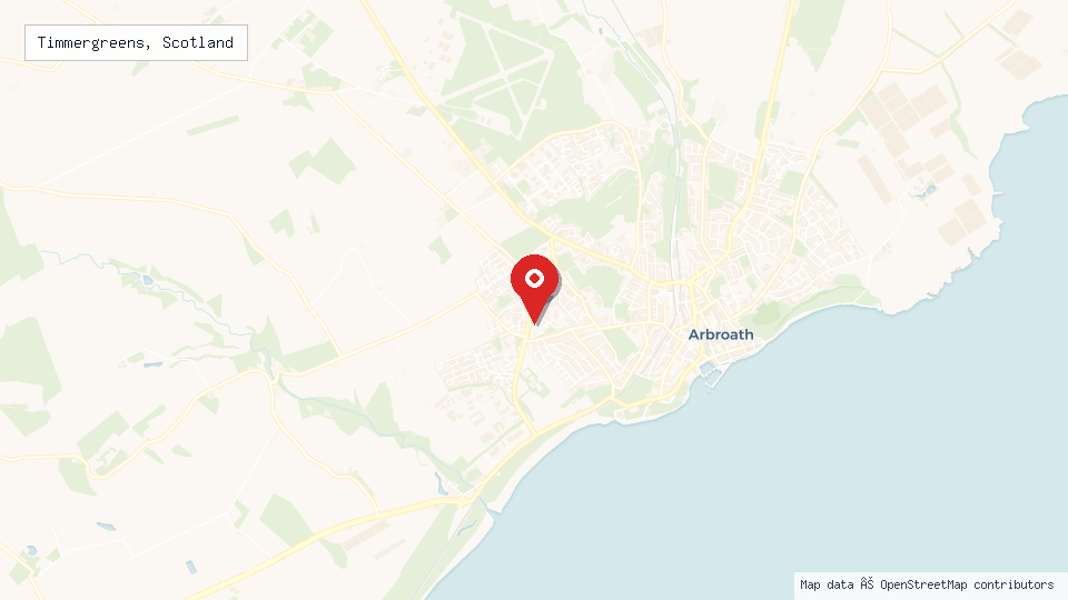 Street map of Timmergreens, Scotland with location pin