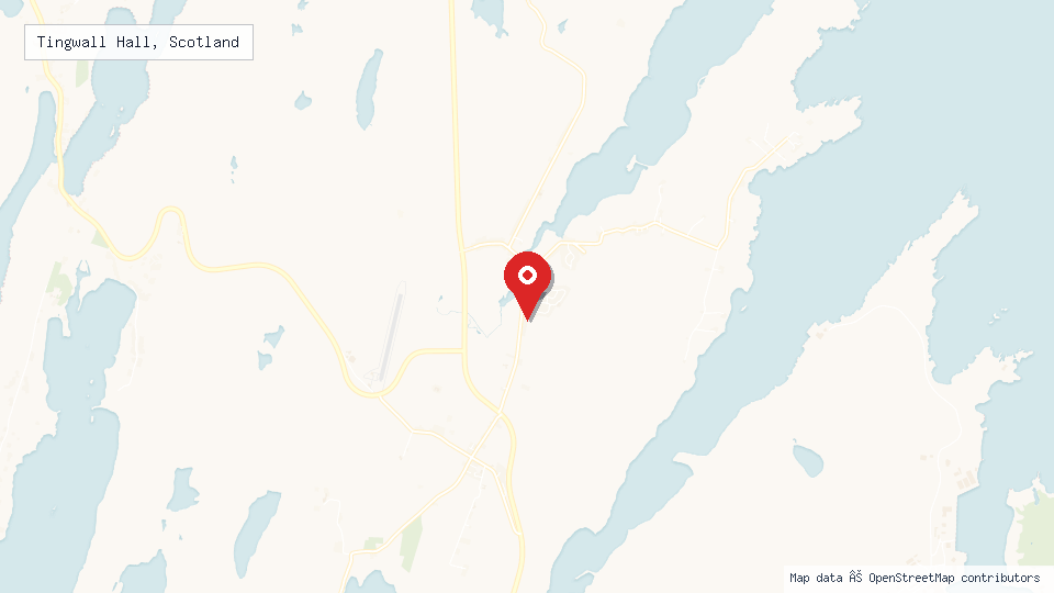 Street map of Tingwall Hall, Scotland with location pin