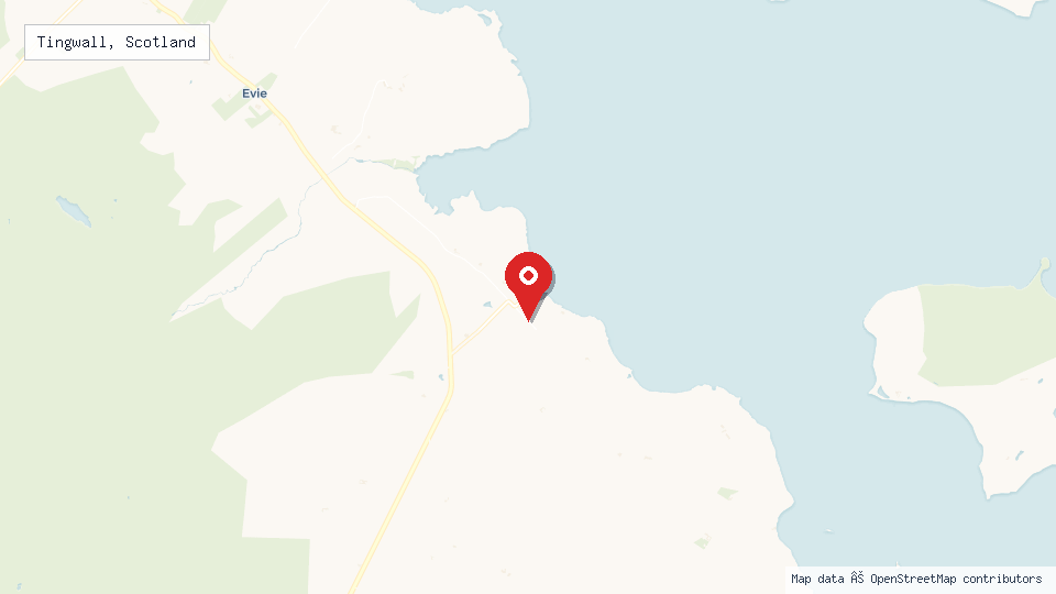 Street map of Tingwall, Scotland with location pin