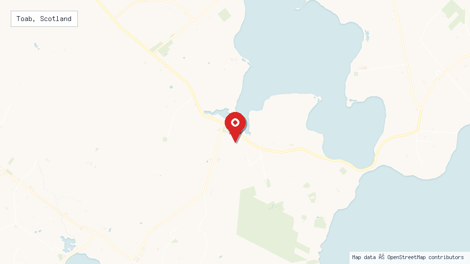 Street map of Toab, Scotland with location pin