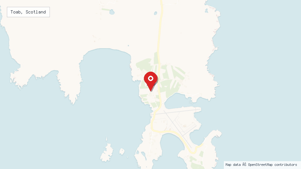 Street map of Toab, Scotland with location pin