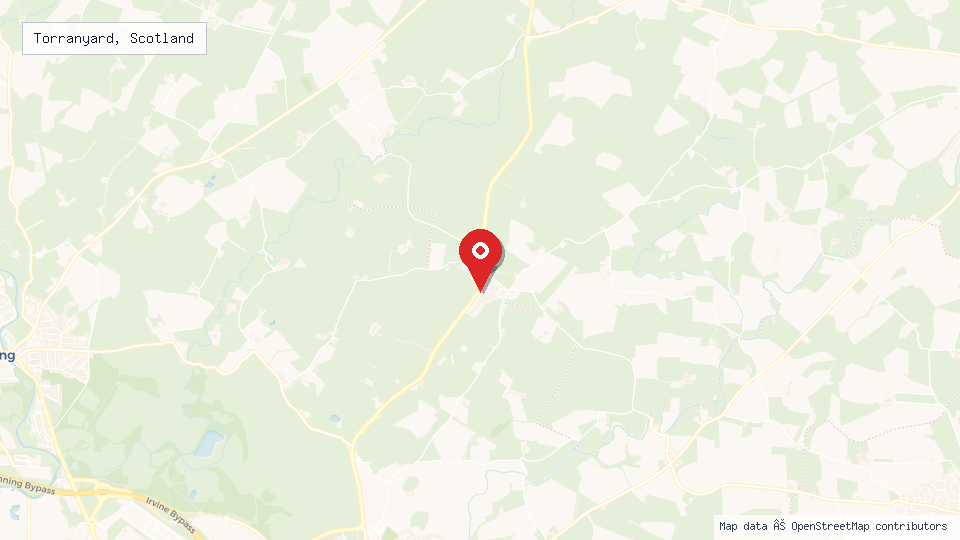 Street map of Torranyard, Scotland with location pin