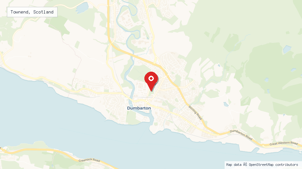 Street map of Townend, Scotland with location pin