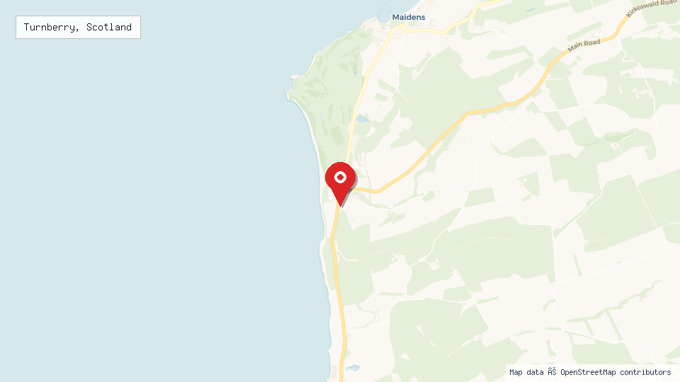 Street map of Turnberry, Scotland with location pin