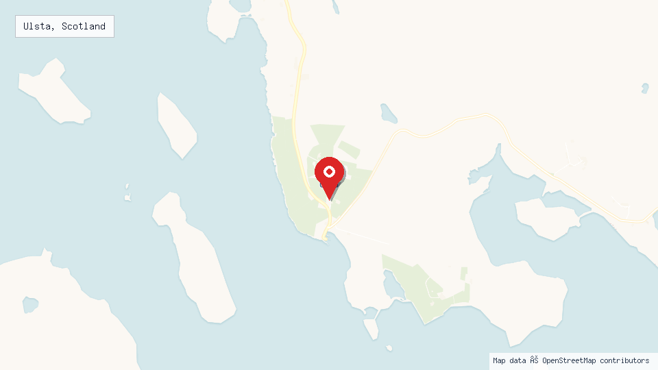 Street map of Ulsta, Scotland with location pin