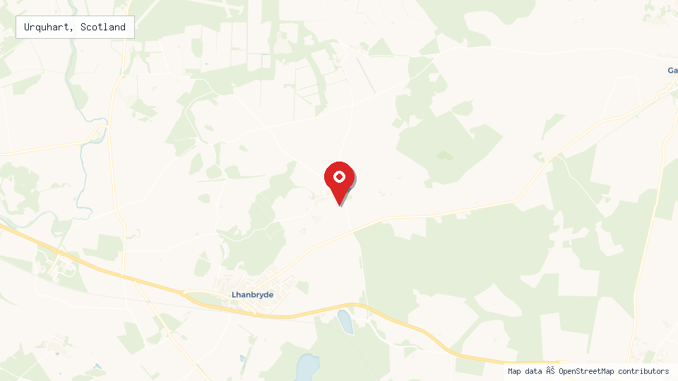 Street map of Urquhart, Scotland with location pin